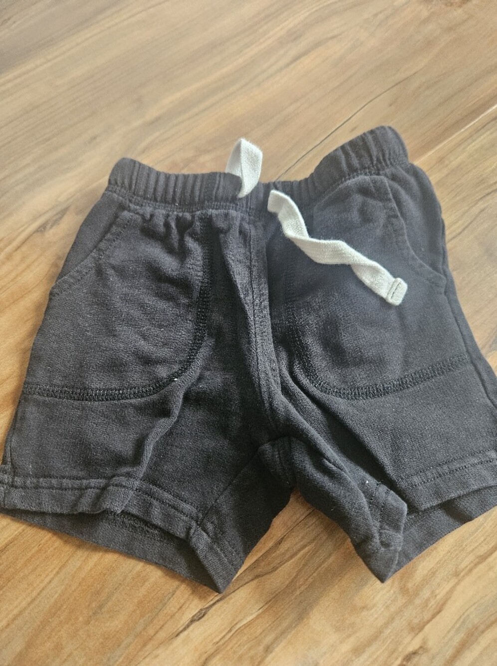 Kids Black Drawstring Jersey Shorts 2t